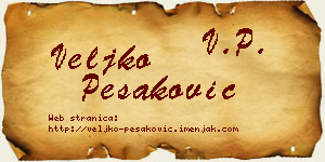 Veljko Pešaković vizit kartica